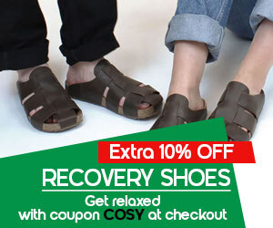 Get relaxed with 10% OFF by COSY coupon on our recovery shoes selection