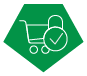 graphic, a shopping cart and a padlock with a checkmark icon